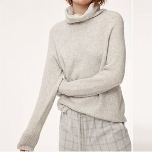 The Group Babaton XS Plutarch Sweater turtleneck cream white wool blend